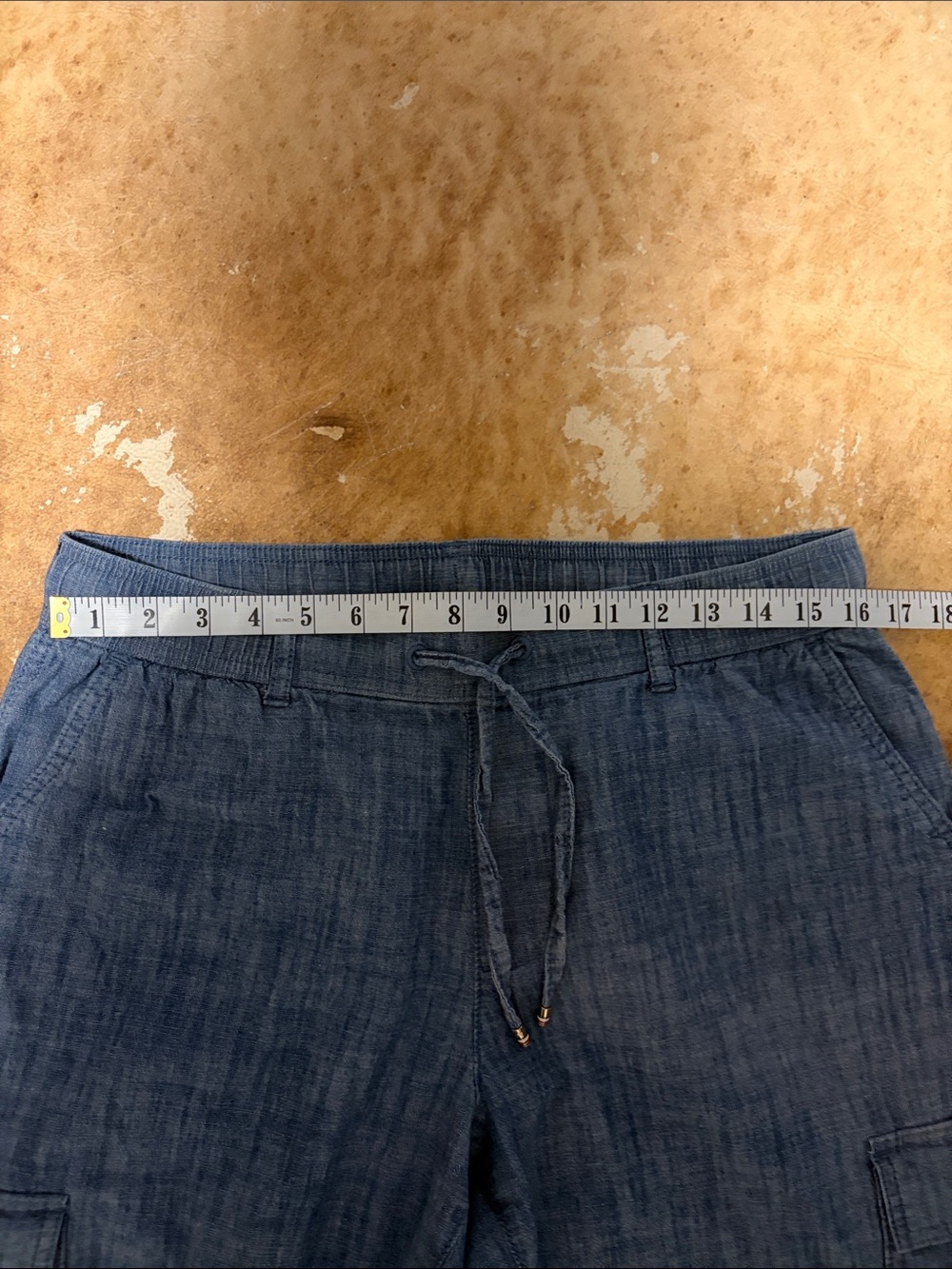Tommy Hilfiger Blue Cropped Drawstring Cargo Pants - Picture 4 of 6